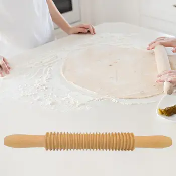 Skalka с винтова резба Дизайн за Еднократна употреба от масивна дървесина 2-в-1 За печене на хляб, сладкиши, дървен нож за тесто, ролкови кухненски инструмент