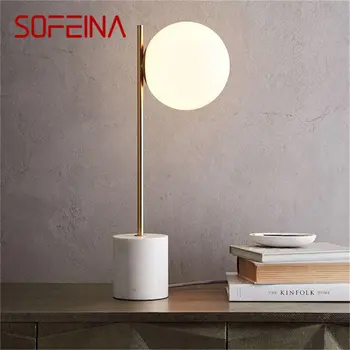 SOFEINA Nordic Настолна лампа Съвременната мода Мрамор бял настолна лампа Прост начало декор Дневна спалня