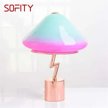 SOFITY Модерна настолна лампа Романтичен дизайн E27 Цветни творчески настолна лампа Home LED декоративен за фоайе Всекидневна Спални
