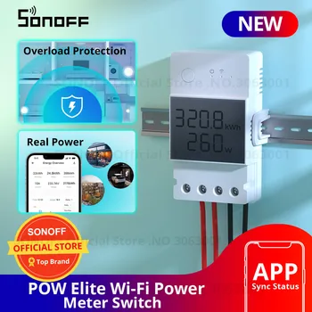 SONOFF POW Elite Умни електромера Превключвател 16A/20A Wifi Умен Дом Преминете LCD екран Работи с приложение на Алекса Google Home eWeLink