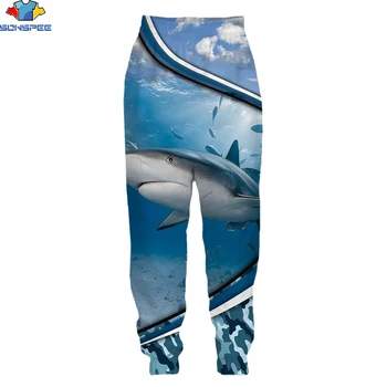 SONSPEE, панталони с 3D цифрово принтом Акули, панталони Звездна нощ, пролетно-есенни спортни панталони за мъже И жени, ежедневни панталони
