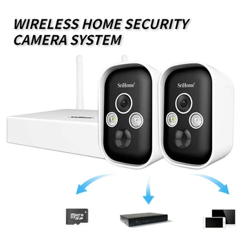 SriHome SH033-3MP Мини WIFI Безжична домашна камера за сигурност система за Гласова домофонна система, Водоустойчив IP66 за вътрешна и външна употреба