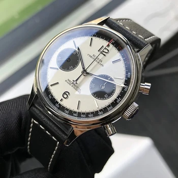 Sugess 1963 Часовник с хронограф 40 мм Механизъм st1901 Сапфировые механични водоустойчив часовник Pilot за мъже Лукс