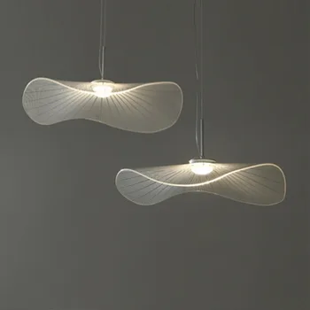 TEMAR Алуминиев led лампа, Окачена креативен, моделирующий Листа на Лотос, бял модерни Полилеи, Лампа за вашия интериор, дневна, трапезария