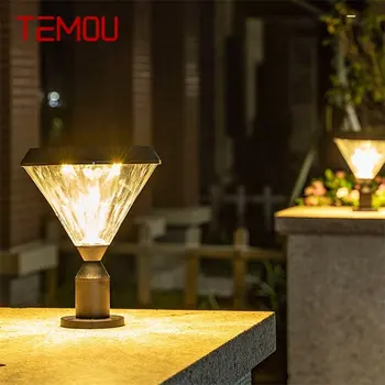 TEMOU Слънчев класически стенен монтаж външен led лампа Водоустойчива лампа на стълб за дома, двора, веранда