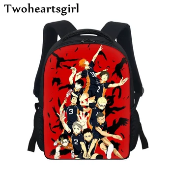 Twoheartsgirl Аниме, детски мини-ученически чанти Haikyuu-!! Детски училищни чанти за детска градина с цип, раници за училище, детски раници