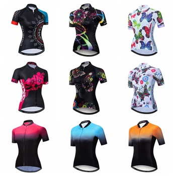 UFOBIKE Колоездене Джърси Дамски вело тениски с къс ръкав, велосипедна риза с 3 джобове отзад, S-XXXL