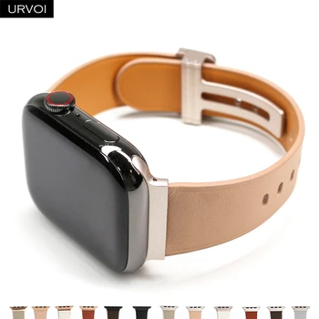 URVOI каишка за Apple Watch Ultra Series 8 7 6 SE54321 каишка от естествена кожа за iWatch 49 мм, аксесоари за ръчни часовници за момичета