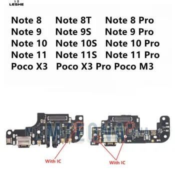 USB Порт За Зареждане на Такса Гъвкав Кабел Конектор За Xiaomi Poco X3 M4 Pro M3 Redmi Note 7 8 8T 9S 9 10 10s 11 Pro 4G 5G Микрофон