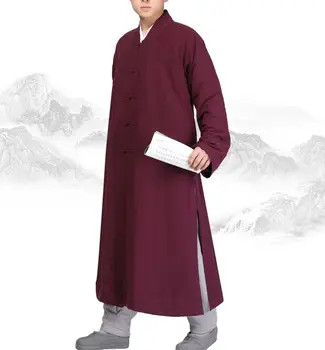 uunisex зимата топъл халат за медитация, дзен-лай Qielangua будистки шаолиньский монах кунг-фу костюми халат палто буда молитва облекло син