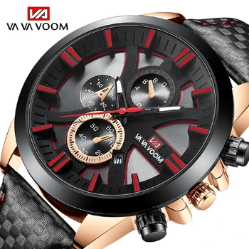 VA VA VOOM мъжки кварцови часовници бизнес ръчен часовник водоустойчив модни часовници за мъже спортни часовници луксозни кожени въжета relógio