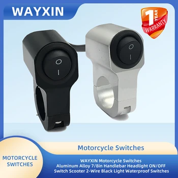 WAYXIN Мотоциклетни Ключове От алуминиева Сплав 7/8 инча, Превключвател за включване/изключване на Фаровете на Колело, Скутер, 2-Опънат Черен Водоустойчив Ключове