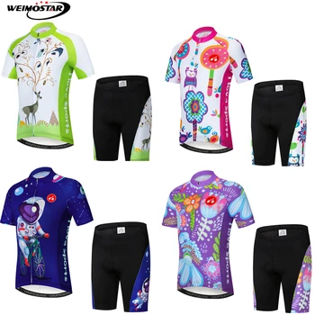 WEIMOSTAR Детска велосипедна майк Pro Team, Скъпа облекло за колоездене с мультяшными животни на Планетата, Майо, Ciclismo, Колоездене, тениски, Комплект за колоезденето