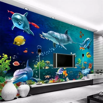wellyu Потребителски тапети 3D плътна рисувани стенни подводен свят на красив подводен свят хол ТЕЛЕВИЗИЯ фон тапети
