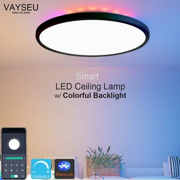 Wifi led тавана лампа с цветна подсветка 30 см 12 см Bluetooth RGB CCT Промяна на яркостта на led тавана лампа