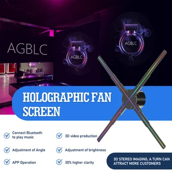 WIFI Холографски Фен 3D Проектор 576 LED Неонова Табела HD Рекламна Машина за Поддръжка на Плейъра Видео Изображение на Логото на Холографски Светлина