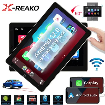 X-REAKO 10,1 Инча Carplay Авто Радио 1 Din GPS Мултимедиен Плеър с Android 12 Универсален WIFI, Bluetooth FM Радио Сензорен Екран Auto