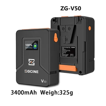ZGCINE DIANA-V50 Нова Батерия С V-образно затваряне на 3400 mah 14,8 40 Wh, С V-образно закопчаване V-Образна Форма, Литиево-йонна Батерия PD, Бързо Зареждане За фотоапарат DSLR