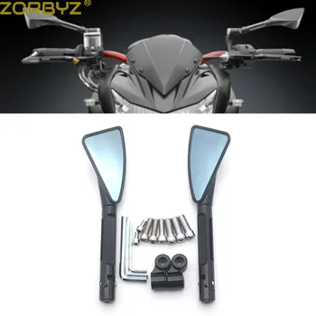ZORBYZ Универсален Мотоциклет, черно Странично огледало за обратно виждане от Алуминий с ЦПУ за Honda, Suzuki, Kawasaki, скутер, уличен мотор