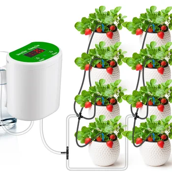 Автоматична система за поливане на растения в саксии Система самополива Помпа с таймер за подаване на вода Комплекти за капково напояване на градини от растения