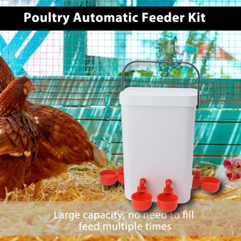 Автоматична Ясла за пилета, вода Опаковка, за Автоматично Набиране на контейнери за отглеждане на птици, напояване и хранене