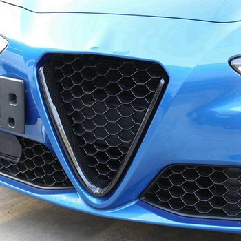 Автомобилни Въздушни решетка на предната броня, на V-образна рамка, панел с лого, аксесоари за 17-20 Alfa Romeo Giulia