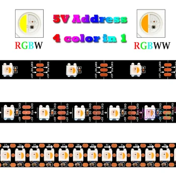 Адресуемая led лента RGBW RGBWW 4 в 1 30/60/144 светодиода/m RGB 5050 SMD Бял умен Лампа pixle IC SK6812 Ламповая лента 5V IP30/65/67