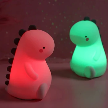 Акумулаторна батерия нощна светлина във формата на динозавър, скъпа лампа, с променящ се цвят, led декоративна лампа с кнопочным на горивото, USB зареждане, за момчета и момичета