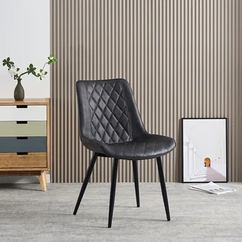 Акцентные черни трапезни столове в скандинавски стил, Луксозен многофункционален декоративна маса за хранене, стол, бели мебели за хола Cadeira за партита T50CY