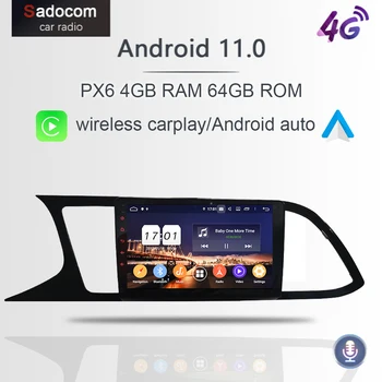 Безжична Carplay PX6 DSP IPS 2 din Android 11,0 4 GB + 64 г Авто DVD плейър GPS карта на авторадио Bluetooth 5,0 За SEAT LEON 2019 2020