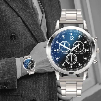 Бизнес сребърни часовници за почивка, мъжки спортни часовници, най-добрата марка за луксозни мъжки бизнес кварцов ръчен часовник Relogio Masculino