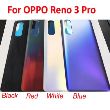Благородна Нова Стъклена Делото За OPPO Reno 3 Pro Reno3pro Ремонт на Задната Врата Смяна на Отделението за батерията + Стикер Лепило