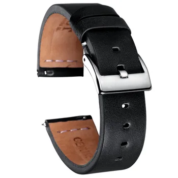 Быстроразъемные кожени каишки за часовник Hemsut, ретро кожена каишка изработени ръчно от телешка кожа, 18 мм, 20 мм, 22 мм