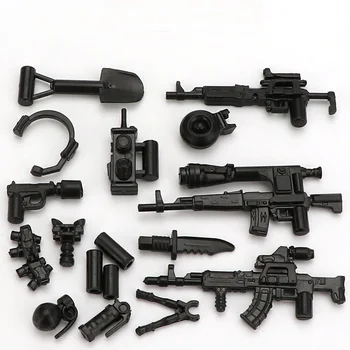 Военна мини-фигурка Playmobil MOC, Аксесоари за военни Оръжия, тухли, градивен елемент, Подарък играчка