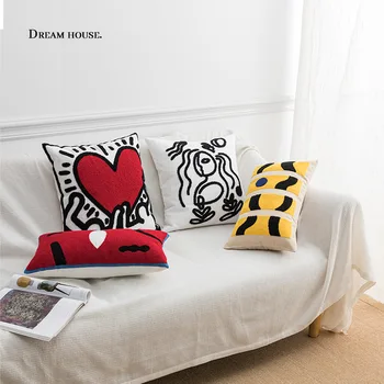 Възглавница със скандинавски Instagram стил, диван за хол, абстрактна възглавница за лице, лесна луксозна възглавница за леглото, на което можете да разчитате, калъфка за възглавница