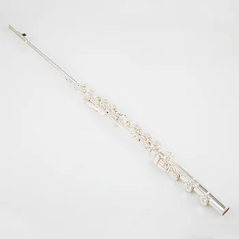 Върхова продуктова японска флейта Sankyo 601, професионална мельхиоровая откриващата се клавиш C, 17-луночная флейта, със сребърно покритие музикални инструменти с футляром