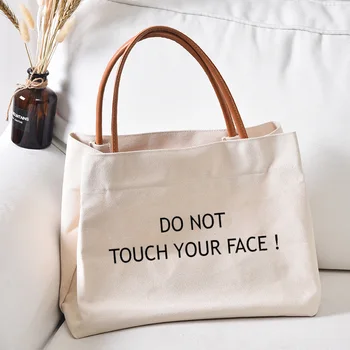 Дамска плажна чанта с весели букви, холщовая чанта-тоут, работна чанта, чанта за пазаруване, подарък за приятели, Директна доставка
