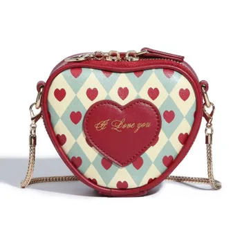 Дамска чанта Red Design Love 2023, нова универсална висококачествена чанта на рамото на веригата, чанта-месинджър