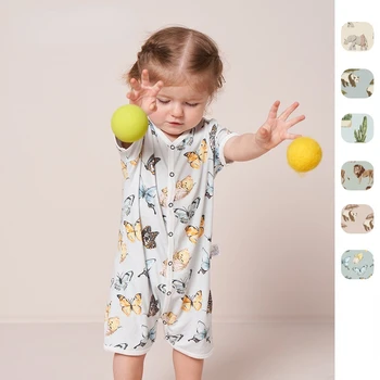Детски гащеризон, новият годишен марка MK, гащеризони за момчета и момичета, дрехи за катерене с къс ръкав за новородено, плъзгачи, Костюми за бебета, пижами
