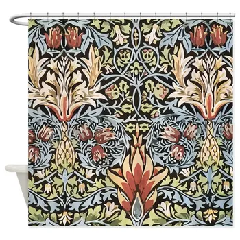 Дизайнерски декоративна завеса за душ от плат William Morris