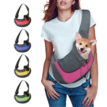 Дишаща Переноска за кучета, Градинска пътна чанта, мрежа Оксфорд чанта на едно рамо, прашка, Комфортна пътна чанта-тоут