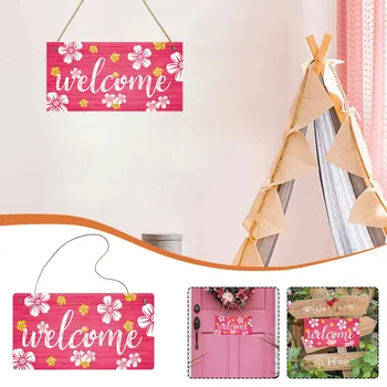 Дървена табела с номер дома, европейски ретро-висулка, Лесно подвешиваемая Розово Цвете градинска плоча, домашен арт Декор #t2g