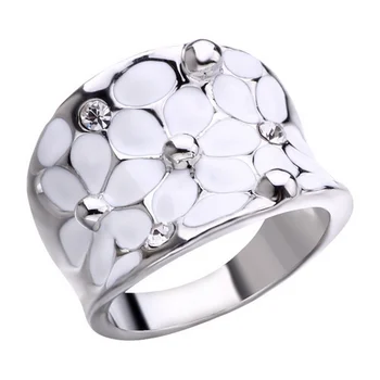 Елегантни темпераментни сватбена украса, Модерен пръстен с цветя масло за жени