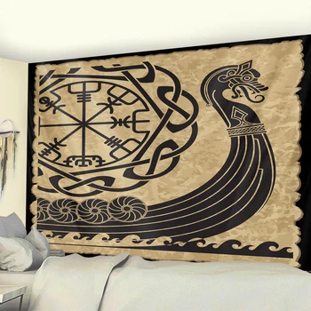 Естетика на гоблен Тайнствен Символ на викинга Декорация на дома Гоблен Сцена на Екстази Гоблен Богемное декорация на дома