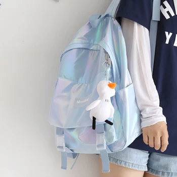 Жена раница за колеж, водоустойчиви дамски модни училищна чанта за лаптоп раница за момичета, найлон дамски окото чанта за книги, мъжки