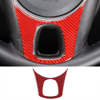 За 2009-2013 Kia Soul AM, меко въглеродни влакна, кола на волана, рамка с логото на стикер, аксесоари за декориране на интериор на автомобил