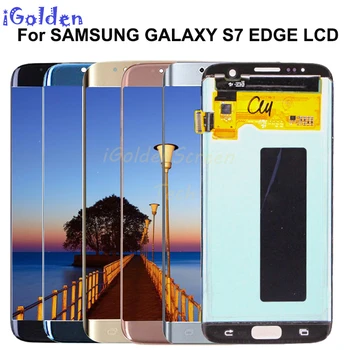 За SAMSUNG GALAXY S7 EDGE G935 G935F LCD дисплей с рамка Сензорен Екран Дигитайзер в Събирането на 5,5 