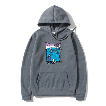 Забавен пуловер с качулка и лого на Skrillex Music DJ Dubstep Мъжки топла горна дреха