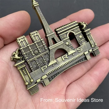 Забележителности Франция, Париж, туристически подарък, Сувенири, 3D Метален хладилник, магнит за Хладилник, плавателни съдове, Домашен Декор