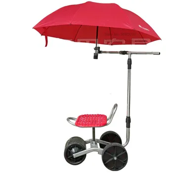Здрава желязна градинска количка за инструменти, столче за събиране на реколтата, Удобна възглавница за седалка от изкуствена гъба, движещ се на работния стол на колела, градински принадлежности